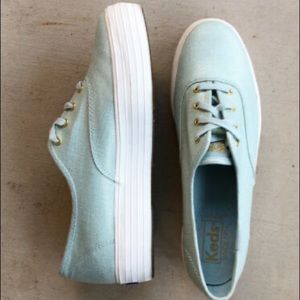 Mint Color Size 8 Platform Keds